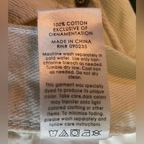 PacSun Cream Embroidered Ankle Jeans - Picture 8 of 8